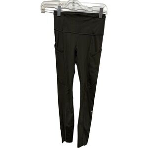 Lululemon Fast & Free Leggings Size 2 Forest Green High Rise Pocket Running Pant